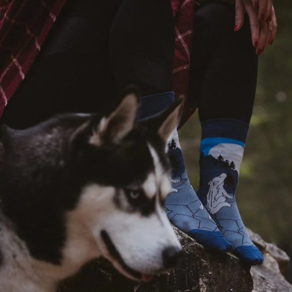 Howling Wolf Mismatched Socks - Picture 3 of 3